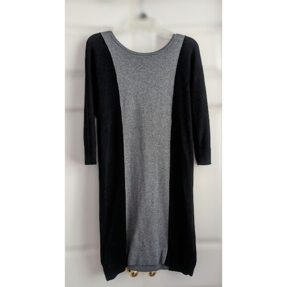 Apt 9 Gray & Black Colorblock Knit Sweater Dress Size Medium - Picture 1 of 5